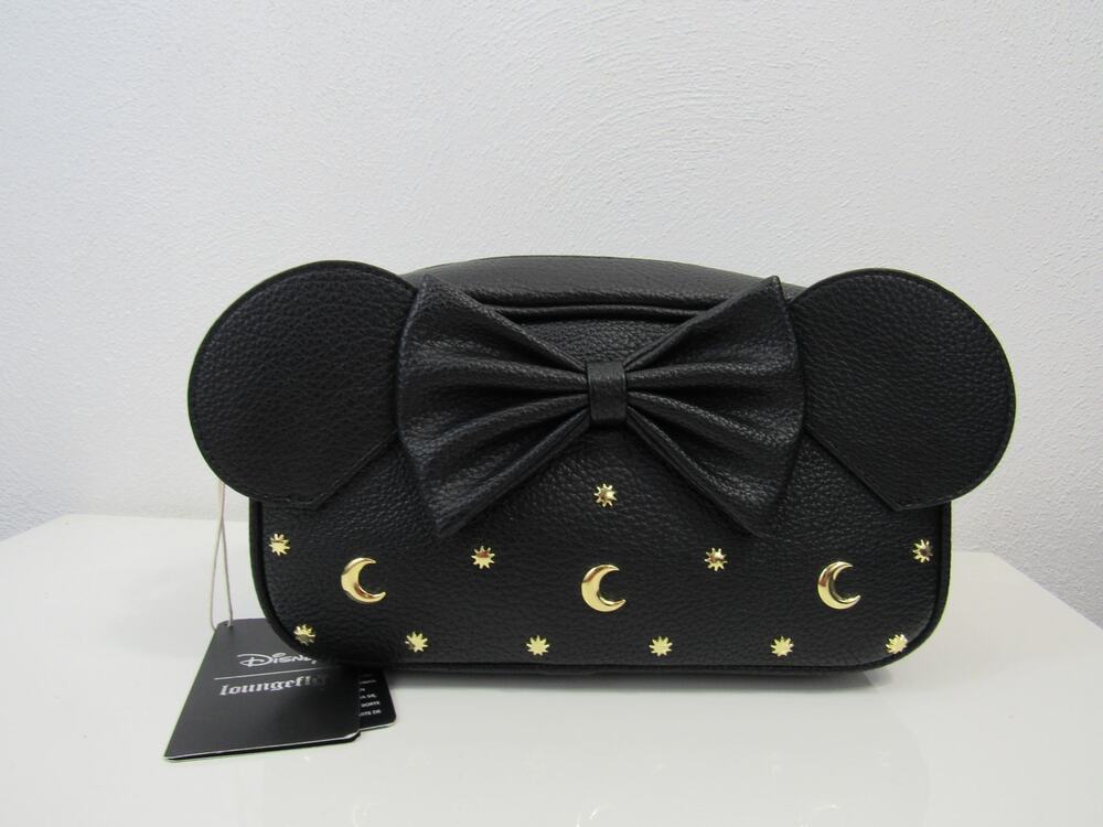 NWT Disney Loungefly Minnie Mouse Celestial Ears Crossbody Bag Black Gold
